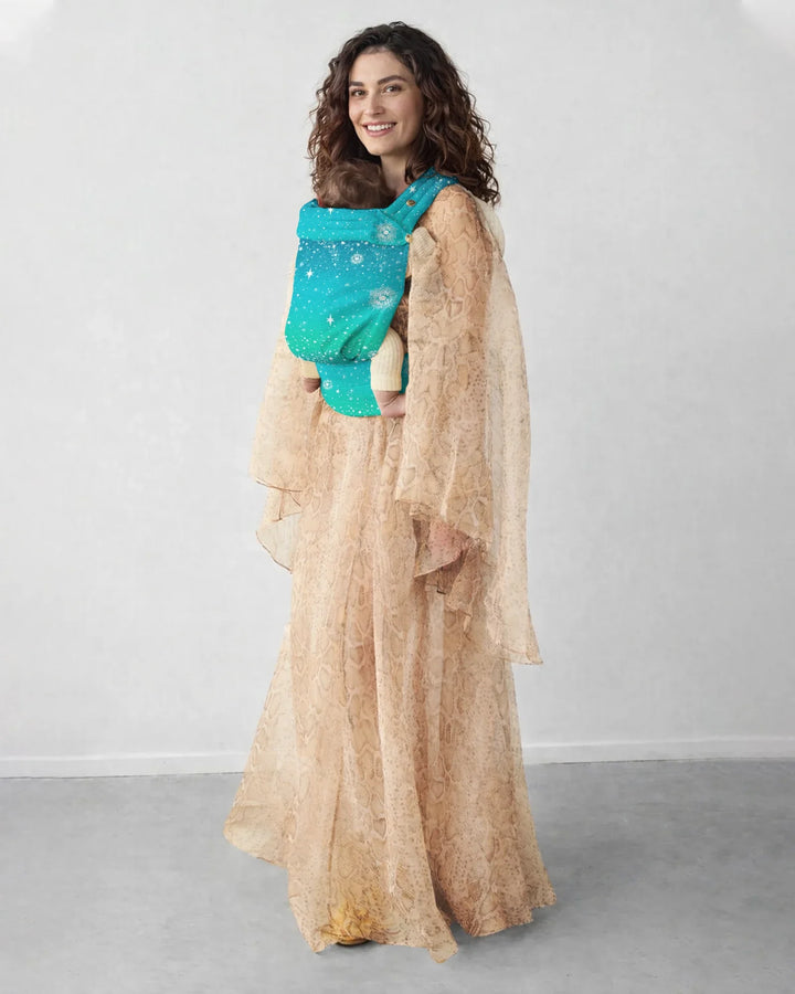 Teal Starry Night Glitzer Babytrage
