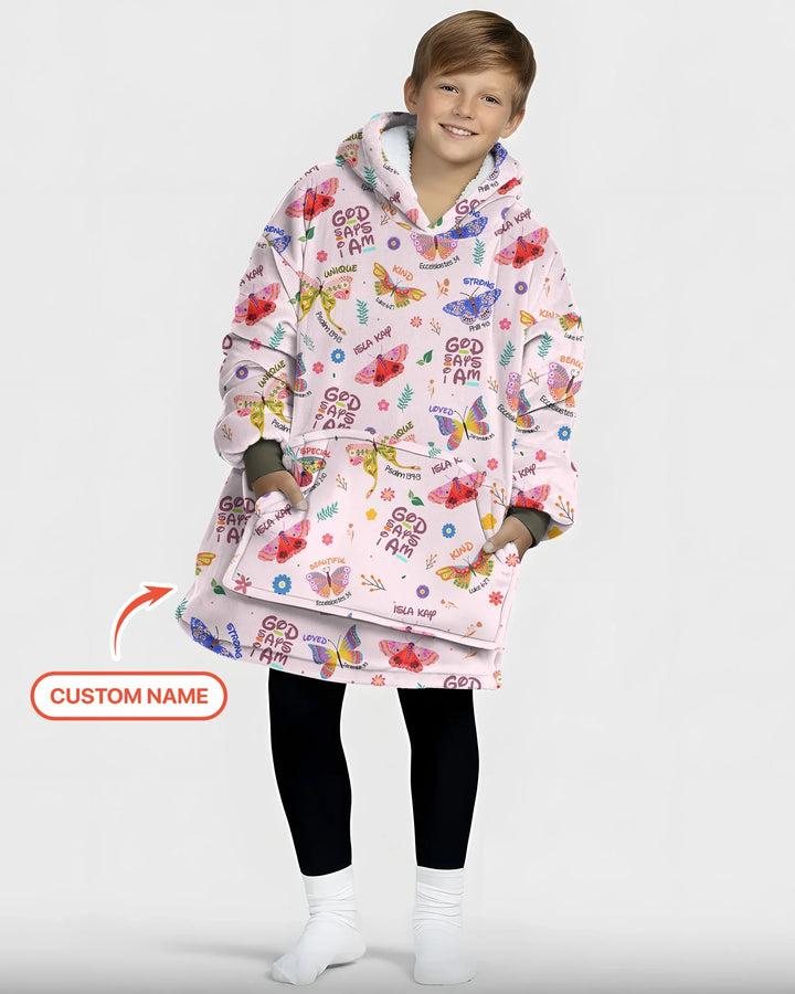 Gott sagt, ich bin Schmetterling Bambus Deckenpullover