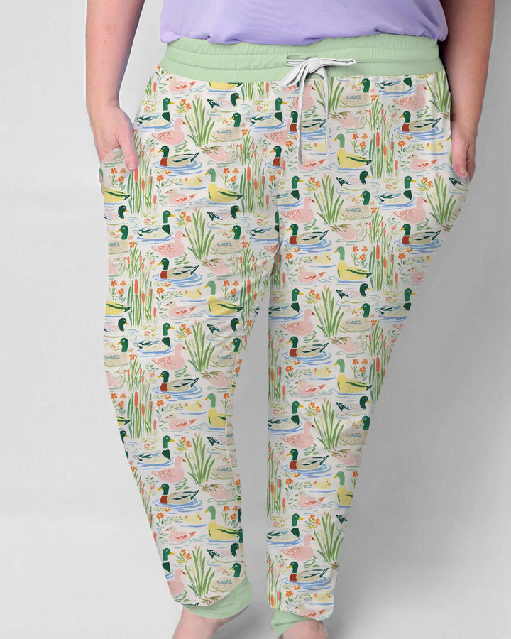 Ausgefallenes Stockenten-Pyjama-Set aus Bambus für Damen