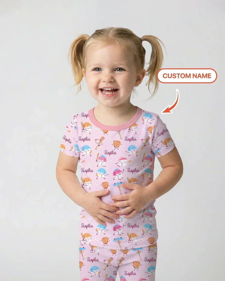 Zweiteiliges, kurzärmliges Pyjama-Set mit Marienkäfern