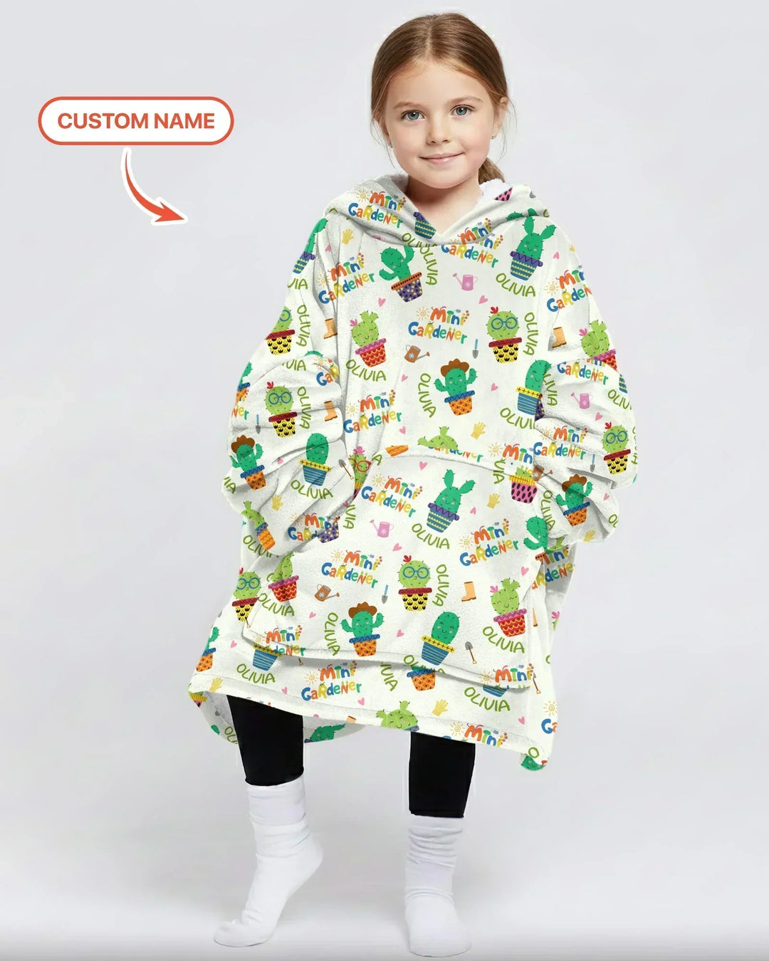 Custom Name Mini Gardener Bamboo Blanket Hoodie