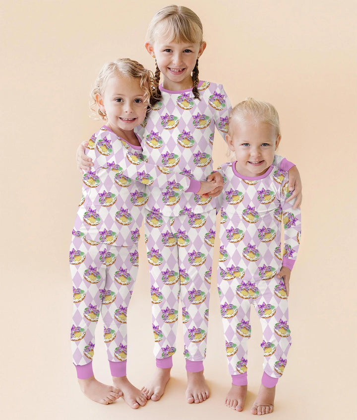 Mardi Gras Donut Bambus Damen Pyjama-Set