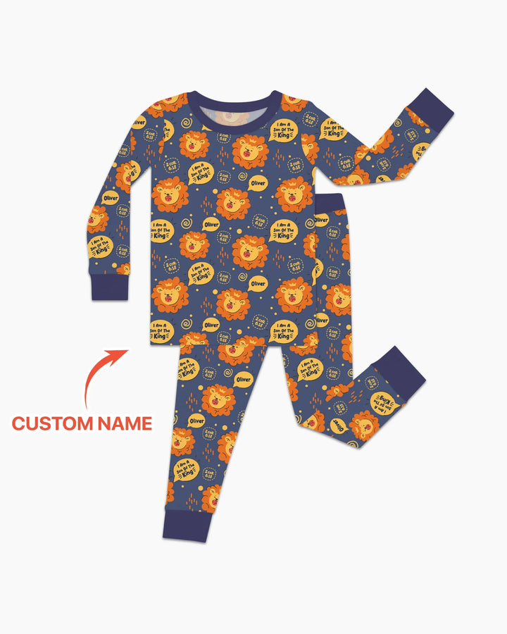 Zweiteiliges Langarm-Pyjama-Set mit Sommerfrüchten