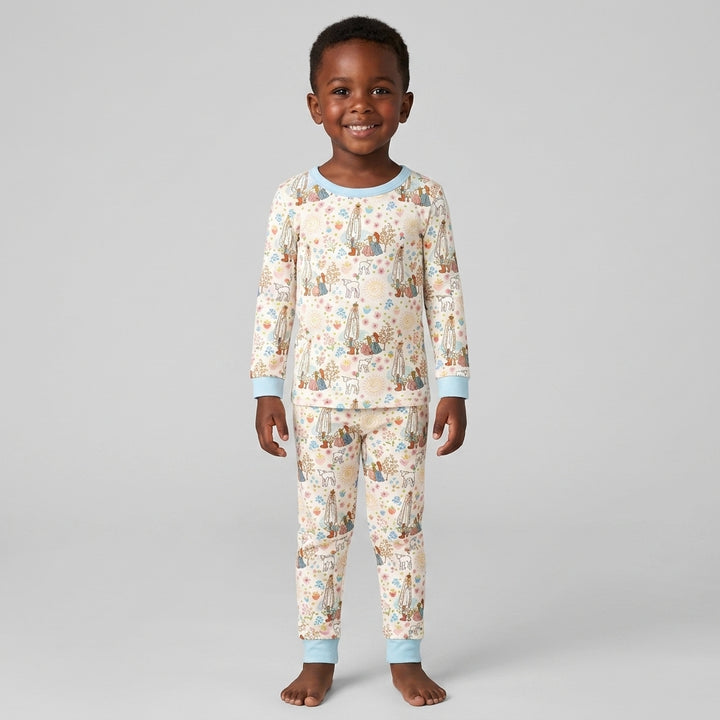 Our Lady of Fatima Bamboo Two Piece Long Sleeve Pajama Set
