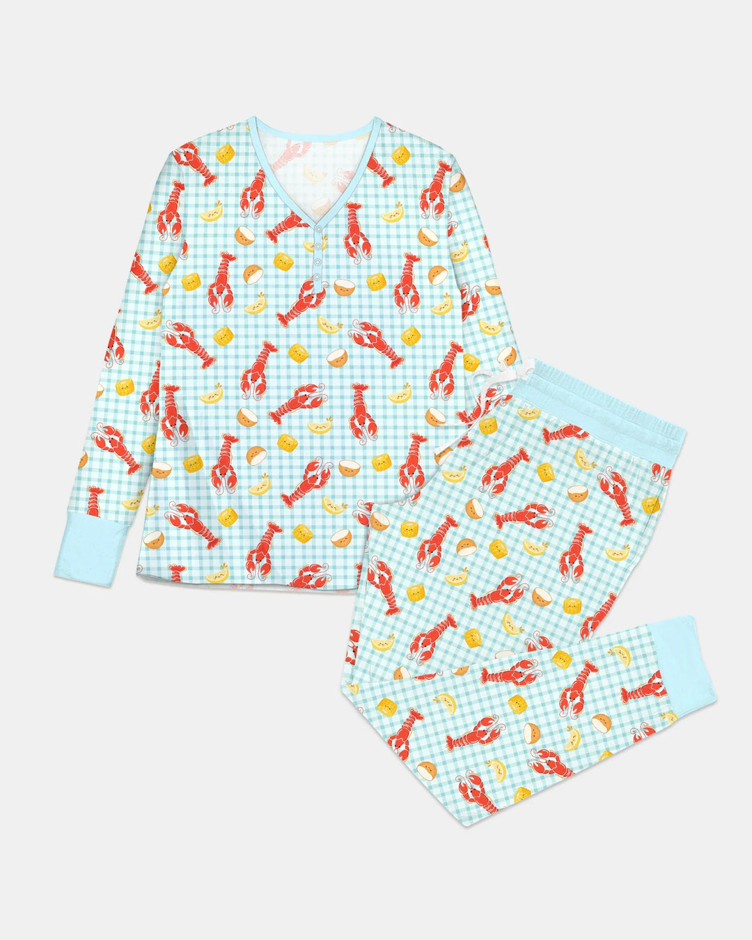 Preppy Langusten-Saison Bambus Damen Schlafanzug-Set