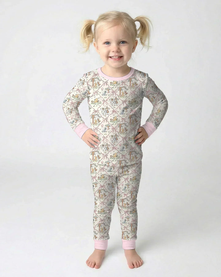 Zweiteiliges Langarm-Pyjama-Set mit Sommerfrüchten