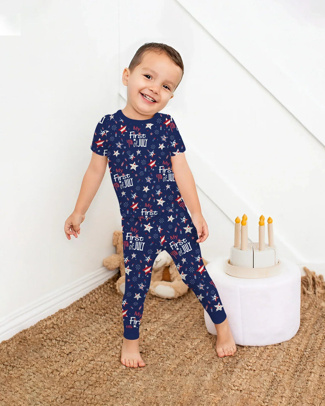 Zweiteiliges, kurzärmliges Pyjama-Set mit Marienkäfern