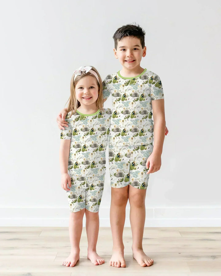 Matthew 28:1–8 He Is Risen Bamboo Two Piece Short Sleeve Shorts Pajama Set