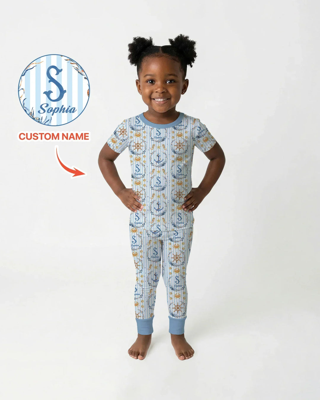 Zweiteiliges, kurzärmliges Pyjama-Set mit Marienkäfern