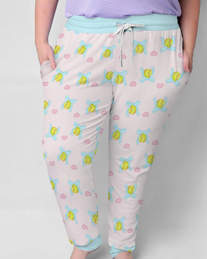Softbal Coquette Bow Women Pajama Set