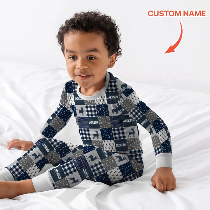 Zweiteiliges Langarm-Pyjama-Set mit Sommerfrüchten