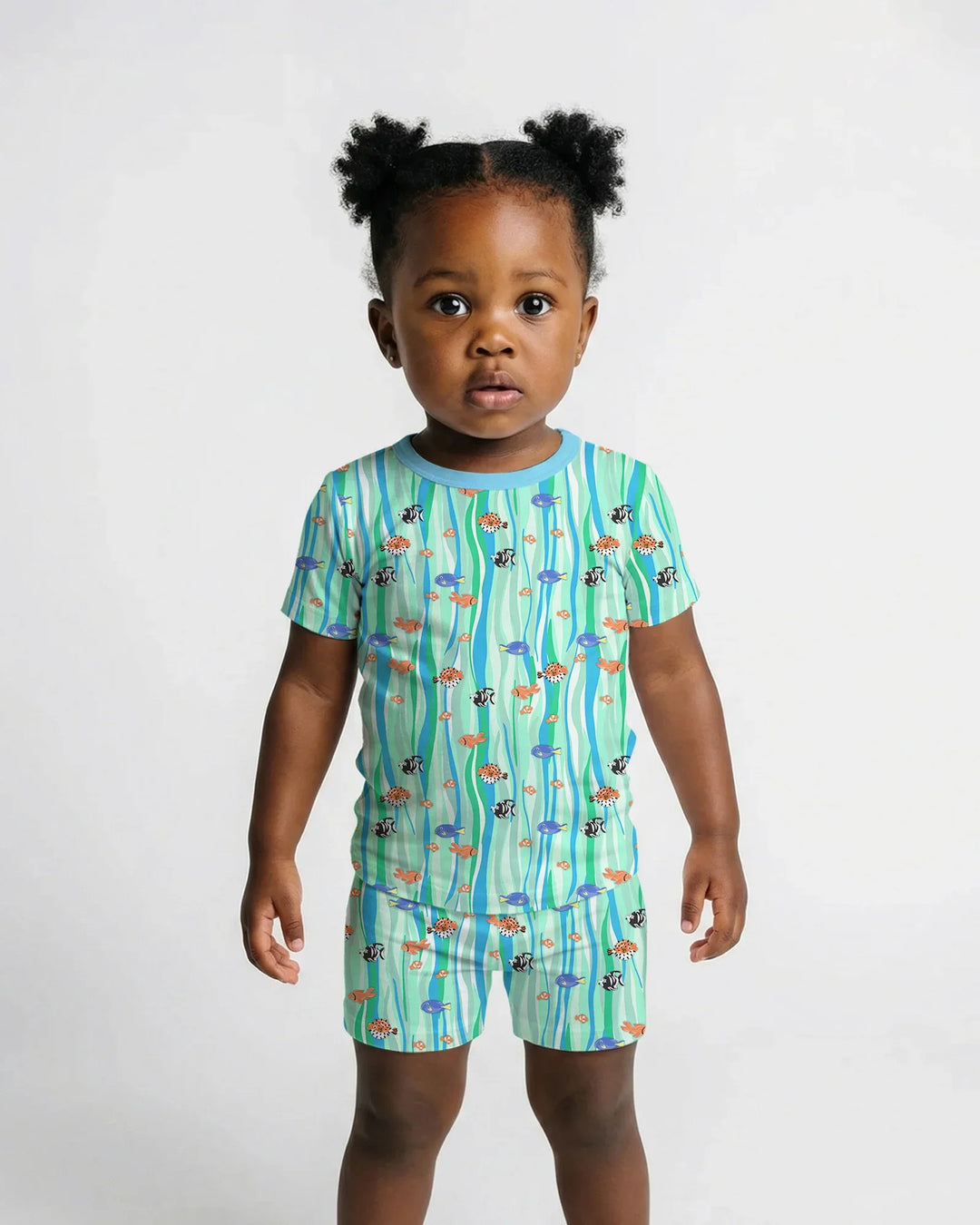 Custom Name Summer Beach Bamboo Two Piece Short Sleeve Shorts Pajama Set