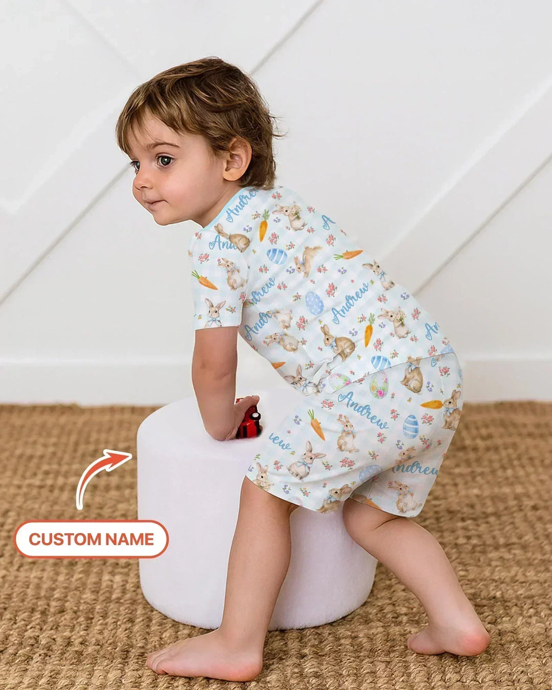 Zweiteiliges Pyjama-Set mit kurzen Ärmeln und Shorts im Sommer-Design