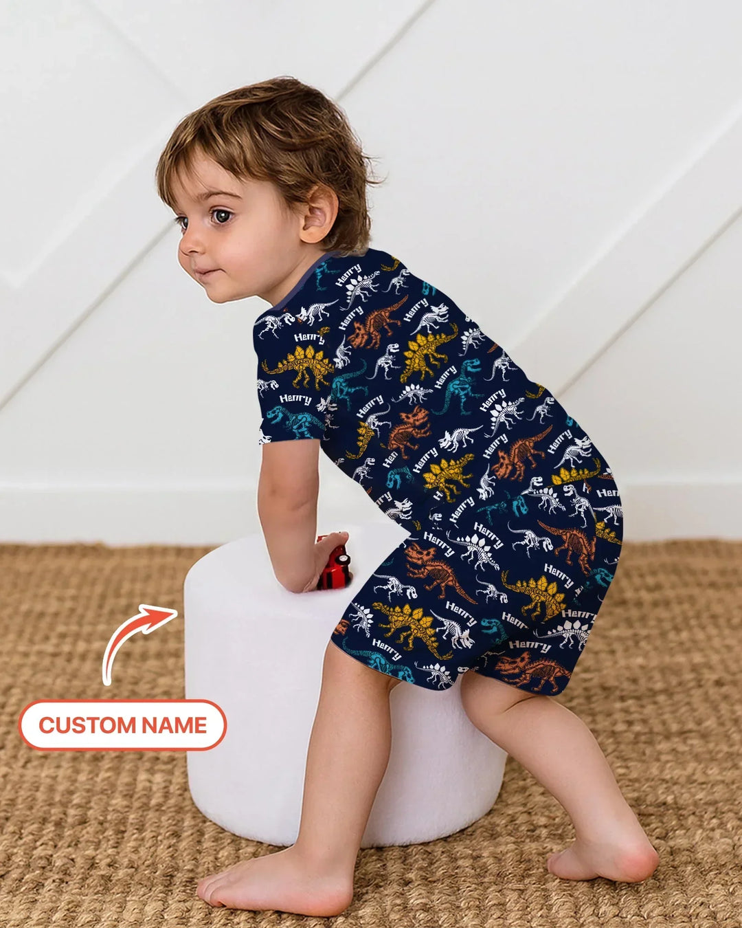 Zweiteiliges Pyjama-Set mit kurzen Ärmeln und Shorts im Sommer-Design