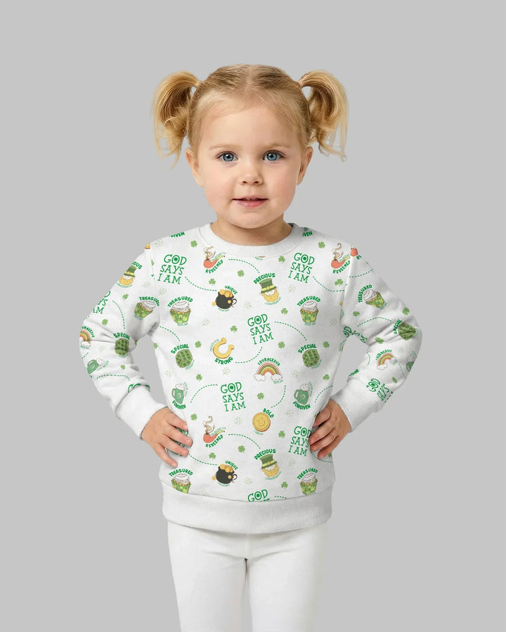 St. Patrick's Day Gott sagt, ich bin Bambus Rundhals-Sweatshirt