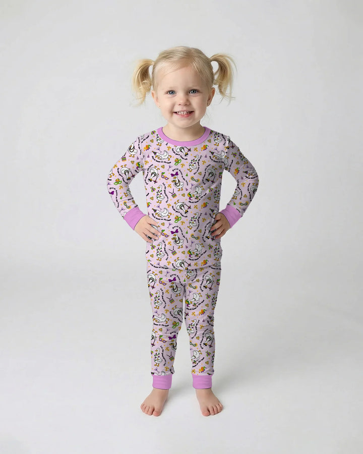 Zweiteiliges Langarm-Pyjama-Set mit Sommerfrüchten