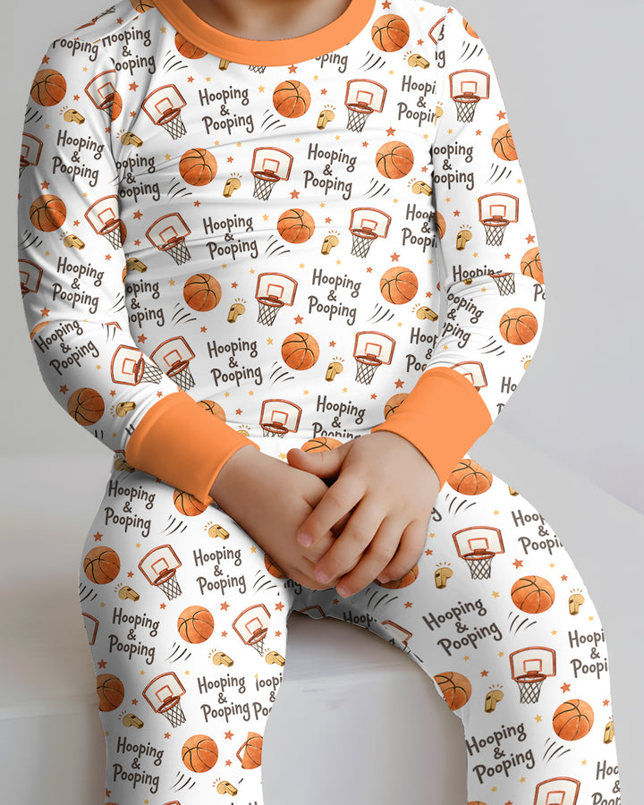 Zweiteiliges Langarm-Pyjama-Set mit Sommerfrüchten