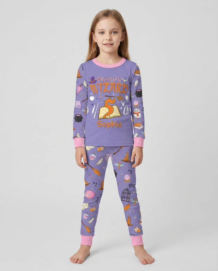 Personalized Birthday Wizard  Bamboo Two Piece Long Sleeve Pajama Set