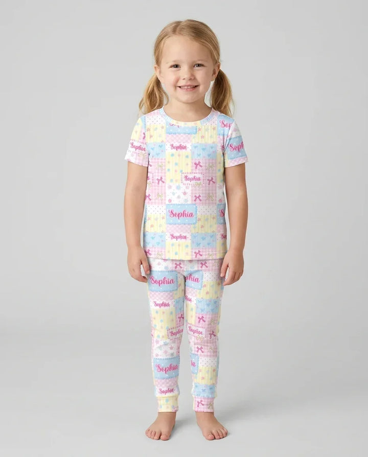 Zweiteiliges, kurzärmliges Pyjama-Set mit Marienkäfern