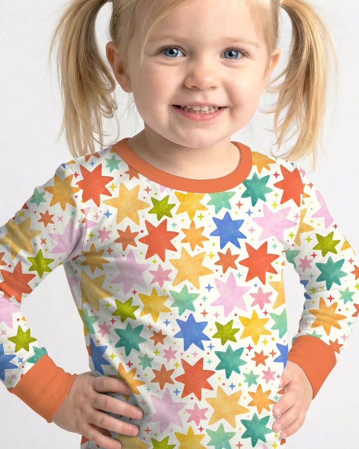 Zweiteiliges Langarm-Pyjama-Set mit Sommerfrüchten