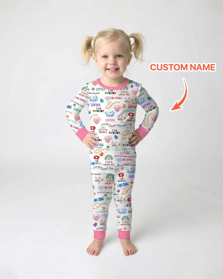Zweiteiliges Langarm-Pyjama-Set mit Sommerfrüchten