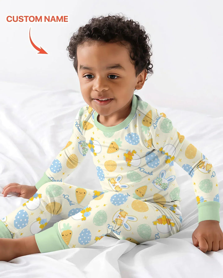Zweiteiliges Langarm-Pyjama-Set mit Sommerfrüchten