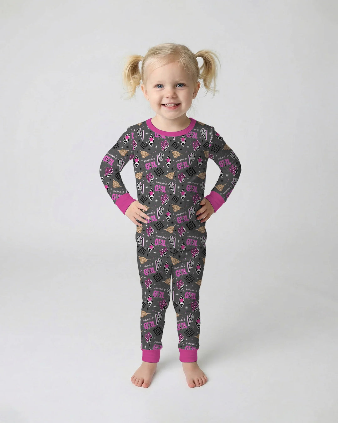 Zweiteiliges Langarm-Pyjama-Set mit Sommerfrüchten