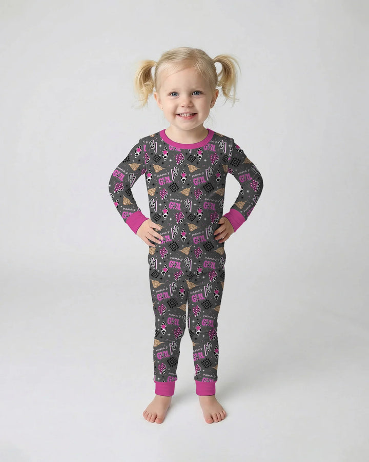 Zweiteiliges Langarm-Pyjama-Set mit Sommerfrüchten
