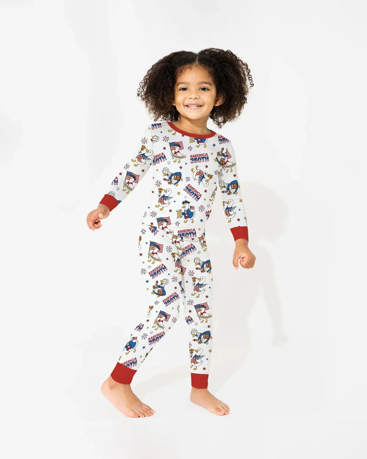 Zweiteiliges Langarm-Pyjama-Set mit Sommerfrüchten