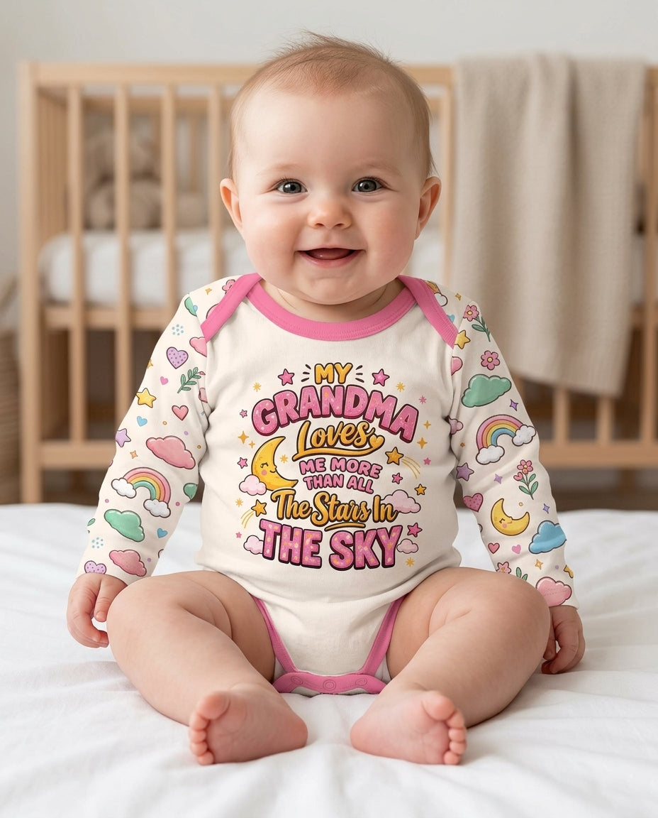 My Grandma Loves Me More Than All The Stars Bamboo Bodysuit