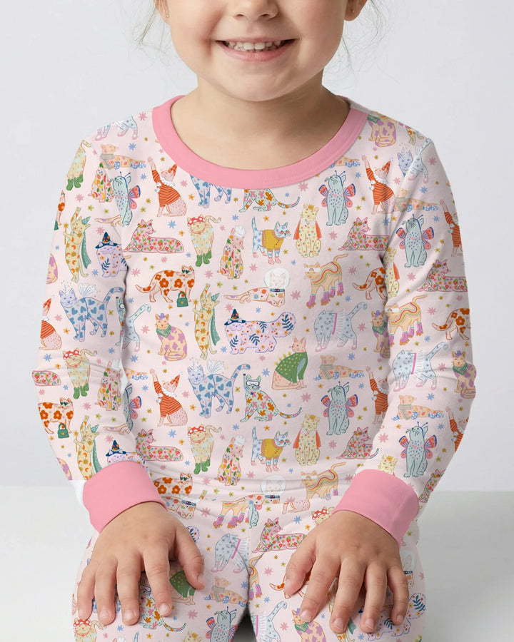 Zweiteiliges Langarm-Pyjama-Set mit Sommerfrüchten