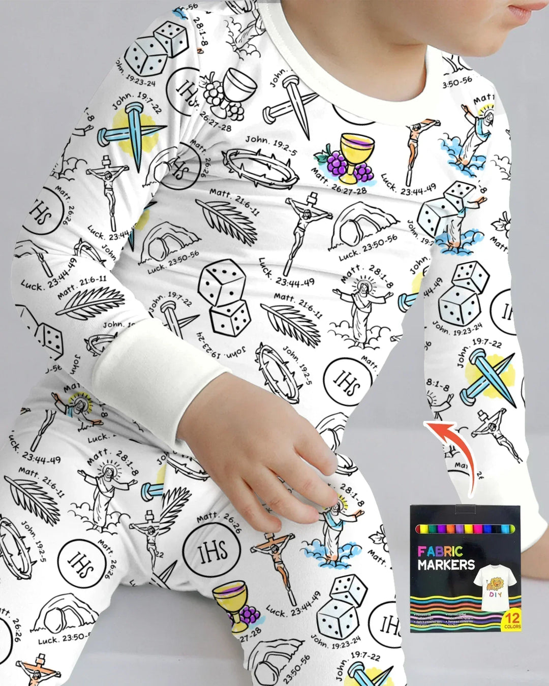 Zweiteiliges Langarm-Pyjama-Set mit Sommerfrüchten