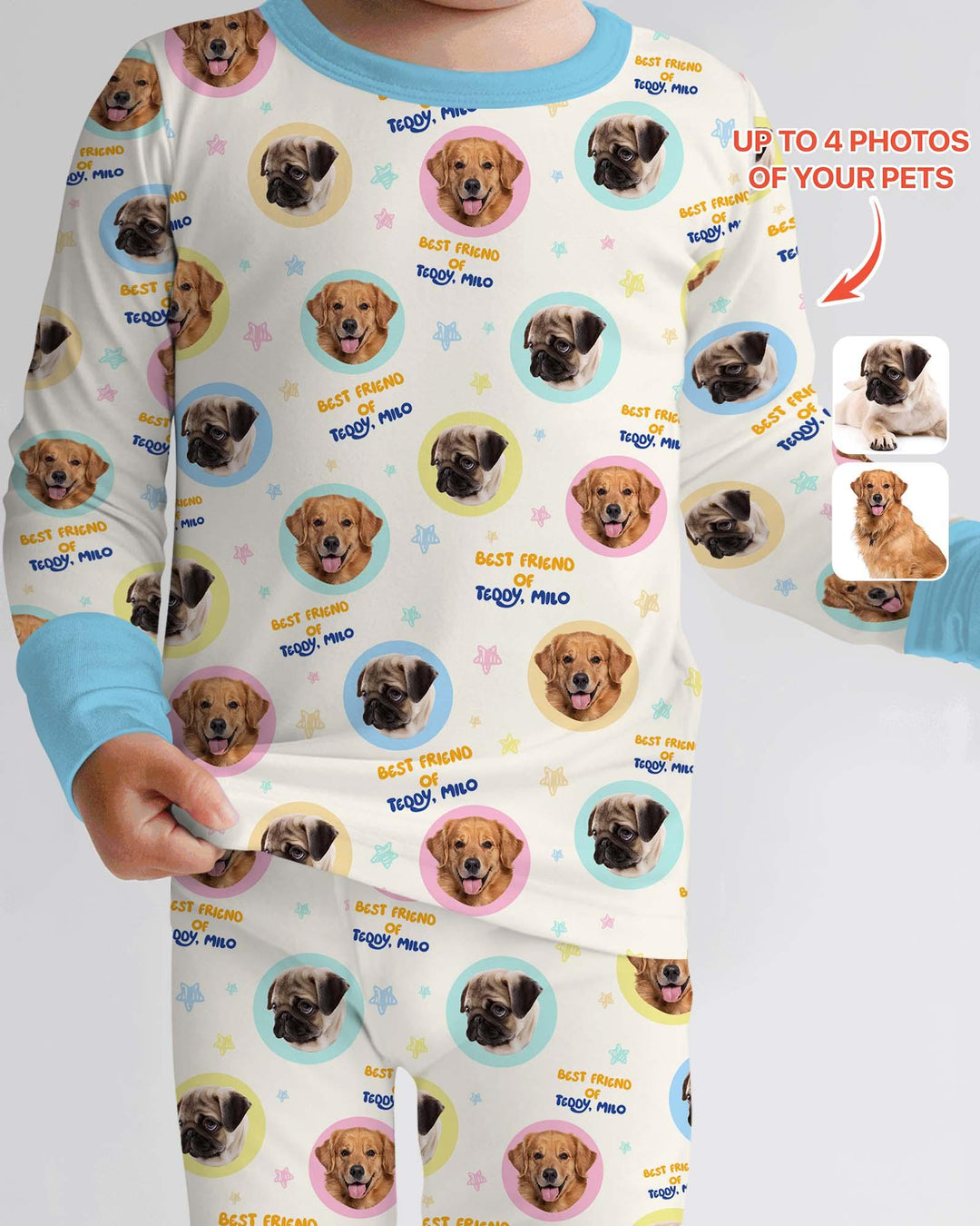 Zweiteiliges Langarm-Pyjama-Set mit Sommerfrüchten