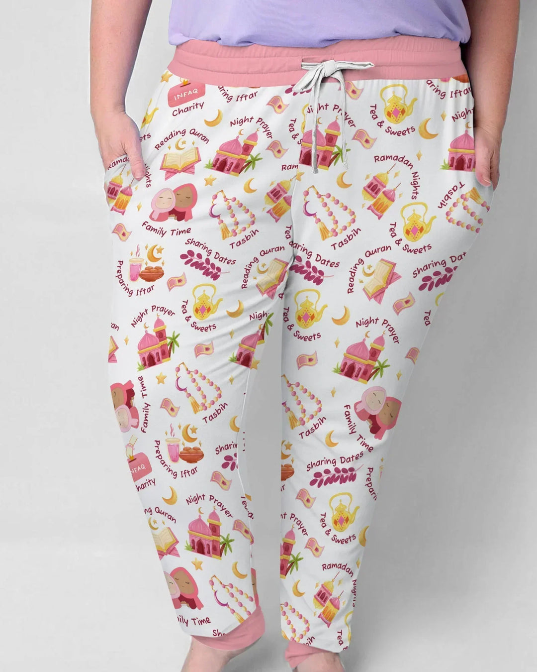 Ramadan Mubarak Passender Familien-Bambus-Damen-Pyjama-Set