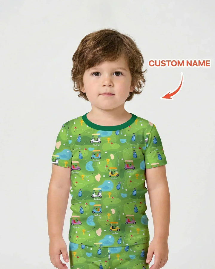 Zweiteiliges Pyjama-Set mit kurzen Ärmeln und Shorts im Sommer-Design