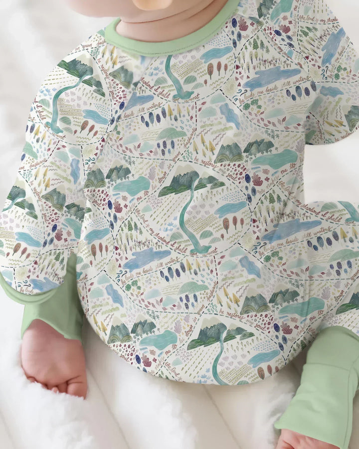 Whimsical Psalms 23 Map Bamboo Convertible Zippy