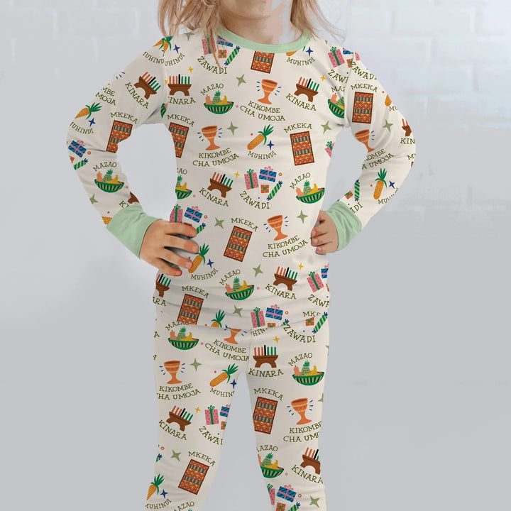 Kwanzaa Spirit Bamboo Two Piece Long Sleeve Pajama Set