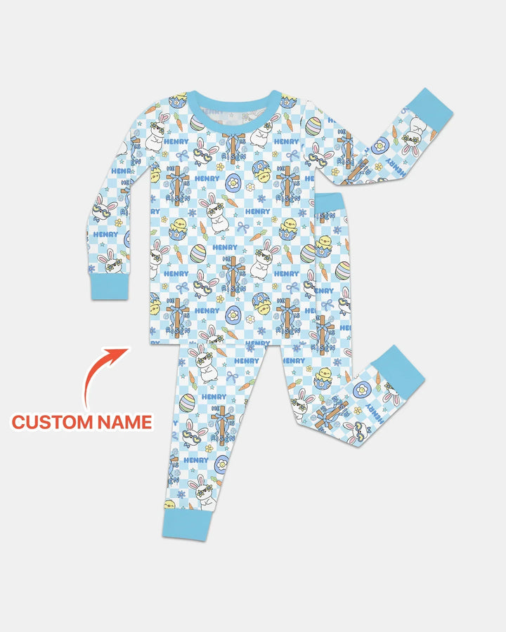 Zweiteiliges Langarm-Pyjama-Set mit Sommerfrüchten