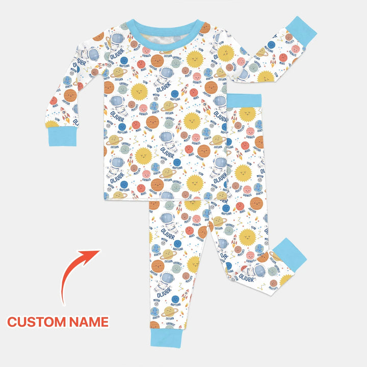 Zweiteiliges Langarm-Pyjama-Set mit Sommerfrüchten