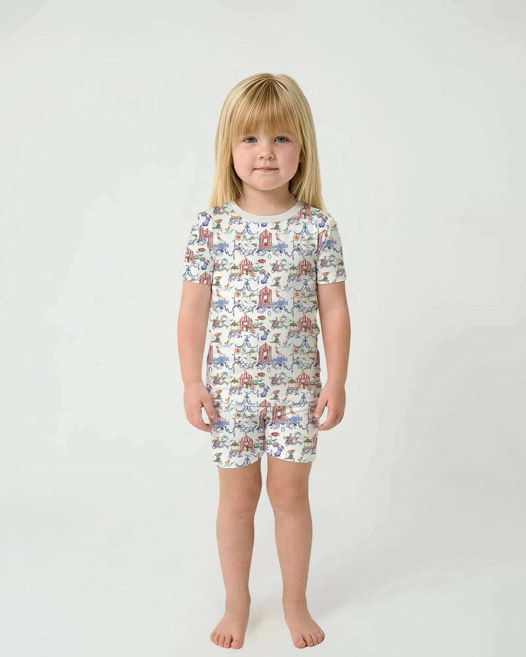 Schlafanzug-Set zweiteilig, kurze Ärmel, kurze Hose, Bambus
