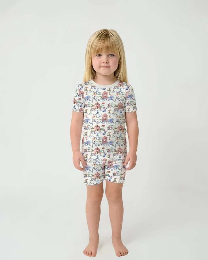 Schlafanzug-Set zweiteilig, kurze Ärmel, kurze Hose, Bambus