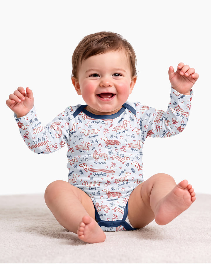 Funny Dachshund Pasta Pups Bamboo Bodysuit