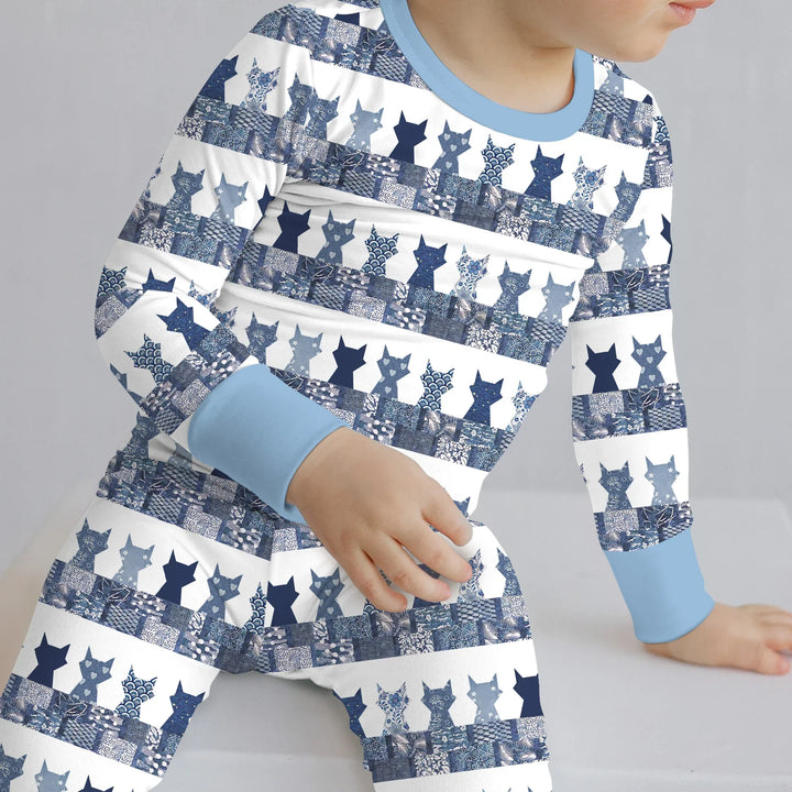 Zweiteiliges Langarm-Pyjama-Set mit Sommerfrüchten