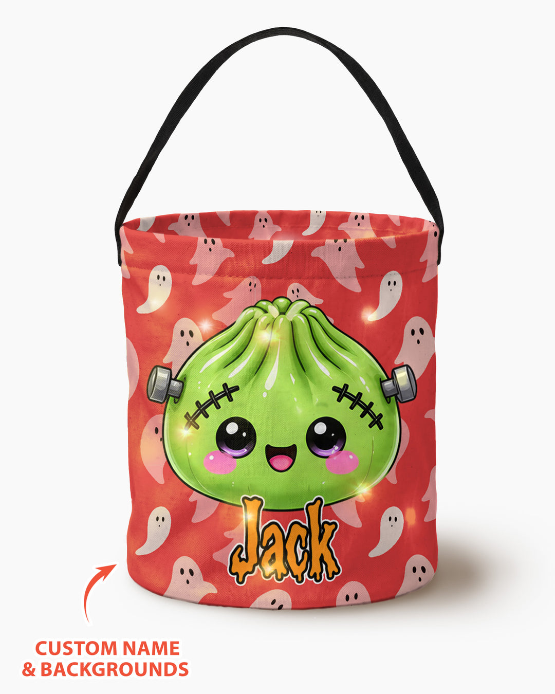 Personalized Halloween Dumpling Cute Character Led Light Bucket Bag