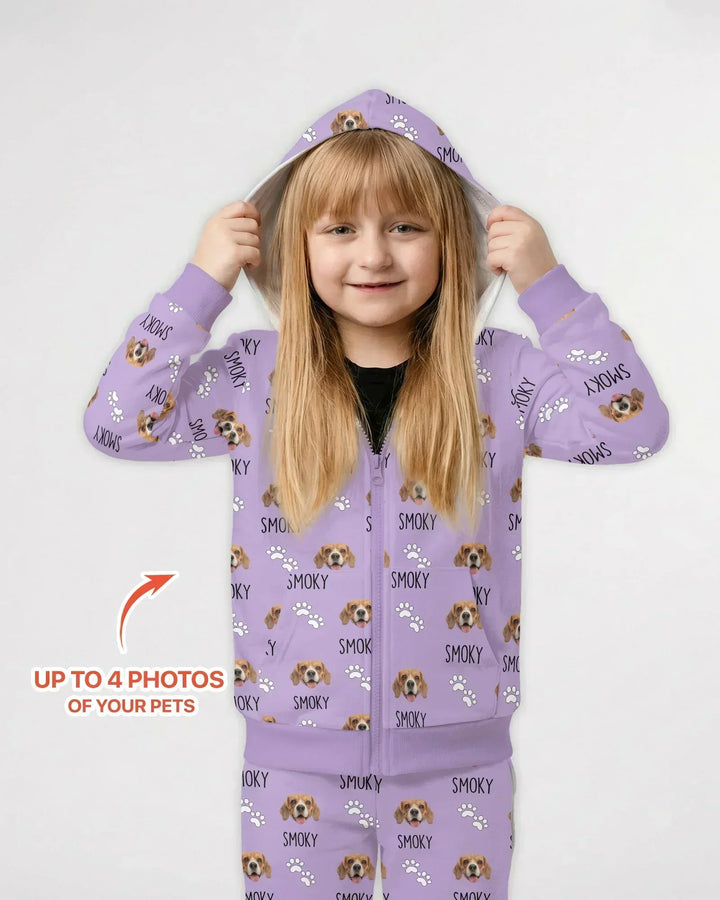 Personalisierter Hoodie mit Namen und Tierfotos aus Bambus