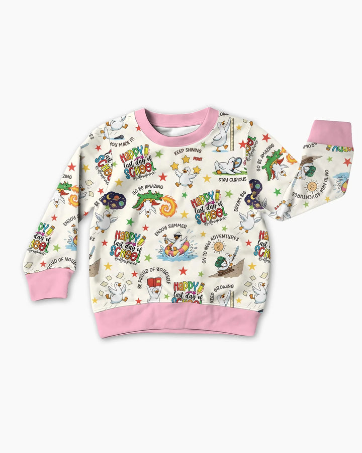 Silly Goose Happy Last Day of School Bambus-Rundhals-Sweatshirt