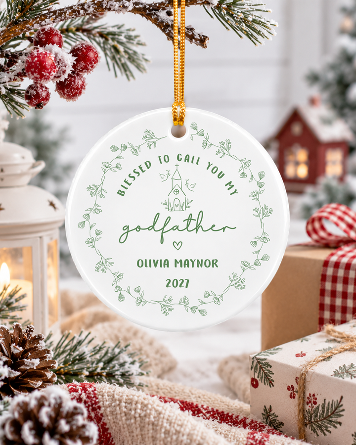 Blessed To Call You My Godparents- Personalized Ceramic Ornament