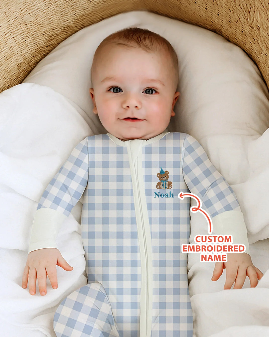 Gerippte Babykleidung mit individuellem Foto - Weich &amp; Skizzenhaft