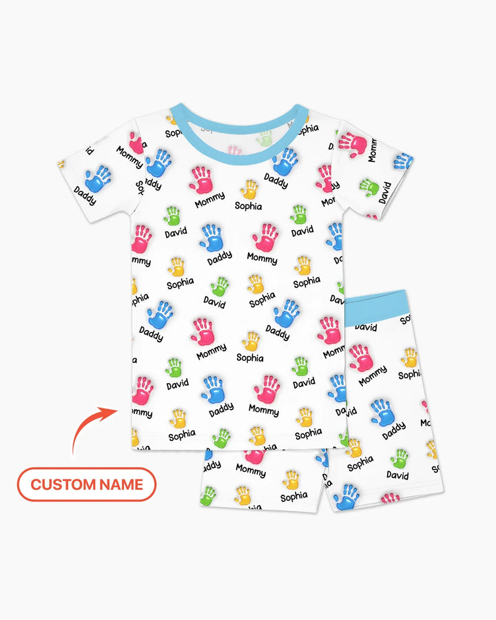 Zweiteiliges Pyjama-Set mit kurzen Ärmeln und Shorts im Sommer-Design