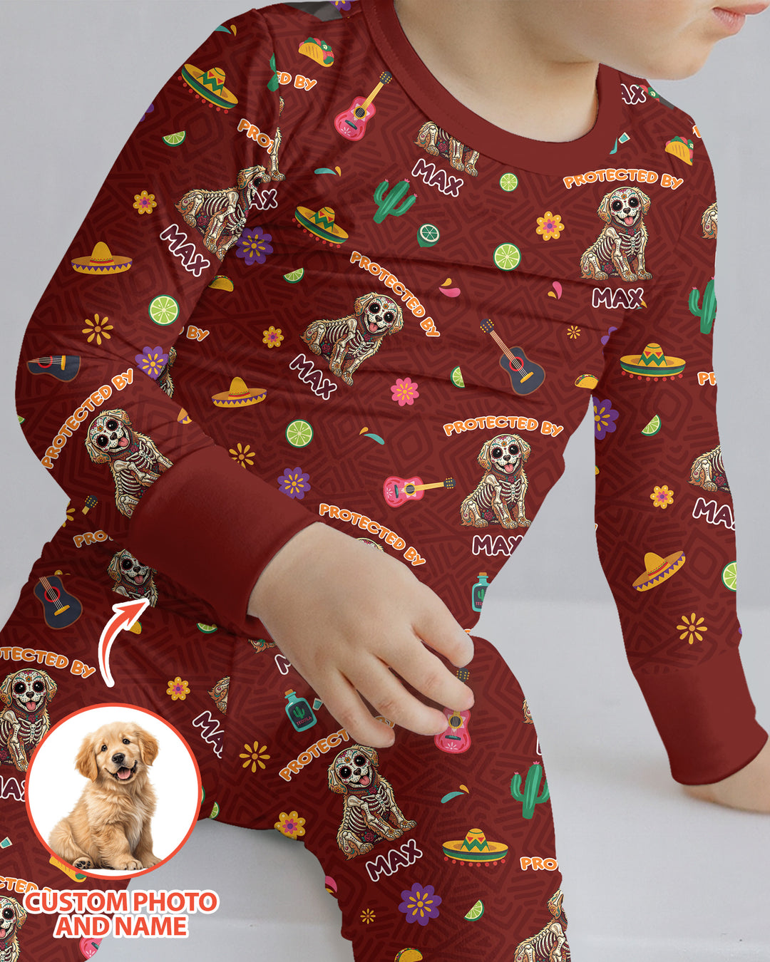 Dia De Los Muertos Bamboo Two Piece Long Sleeve Pajama Set